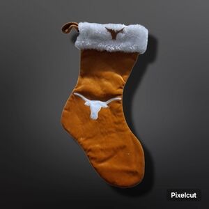 Orange Plush Christmas Stocking with Faux Fur Cuff